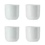 Mikasa Chalk 4pc Porzellan-Eierbecher-Set, weiße Eierbecher für Frühstückstische, 5cm | Porzellan-Eierhalter, spülmaschinenfest & in Geschenkbox