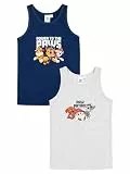 Paw Patrol Unterhemd für Jungen - Kinder Tank Top Hemdchen Unterwäsche Blau/Grau (2er Pack) (DE/NL/SE/PL, Numerisch, 98, 104, Regular)