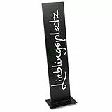 Rostikal Lieblingsplatz Deko Schild schwarz 71 cm – Handgefertigte Gartendeko aus Metall – Moderne Dekoration für Wohnzimmer, Garten, Balkon und Terrasse