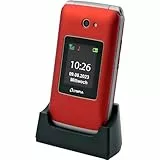 Olympia Vitus 4G Seniorenhandy | Klappbar mit Großtasten | Hörgerätekompatibel | Handy für Senioren | Notruftaste & SOS-Funktion | Farbdisplay | Kamera | Taschenlampe | Langlebiger Akku | Rot