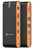 NOVOO 15-in-1 USB C Docking Station Triple Monitor 8K@30Hz DP,Dual 4K@60Hz HDMI, 10Gbps USB-A+C,SD/TF,Gigabit Ethernet,PD 100W USB C Hub Kompatibel mit Mac M1/M2/M3/M4 Pro/Max,Mac Mini,Windows Laptops