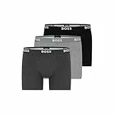 BOSS Herren Power Boxershorts mit Bold Logo, 3er-Pack Retroshorts, Grau/Anthrazit/Schwarz, X-Large