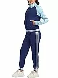 ANOTWENER Damen Trainingsanzug Set Gestreiftem Jogginganzug Sportanzug Zweiteiler Freizeitanzug mit Taschen JW-3007-L
