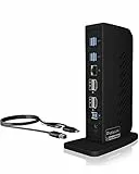 ICY BOX USB-C Docking Station (12-in-1) für 2 Monitore (2x HDMI / 2x DP), 4K 60Hz, 6x USB 3.0 HUB, DisplayLink, Gigabit Ethernet, IB-DK2252AC für Windows, M1/M2 MacBook Air / Pro