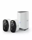 Baseus Security Überwachungskamera Aussen Akku 210Tage, 2K HD, 145 Grad, IP67 Wetterfest, Nachtsicht, Kamera Überwachung Kabellos WLAN mit Lokal Speicher, Menschen und Bewegungsmelder - N1 2-Cam Kit