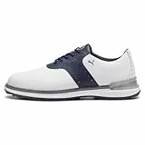 PUMA Herren Avant Golf Shoe, White-Deep Navy-Speed Blue, 40.5 EU