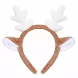 Rentier-Geweih Stirnband Geweih Kopfschmuck Rentierhorne Kopfband Weihnachts Haarreif Reindeer Ears Antler Headband Reh Haarreif Stirnbänder Reh Geweih Hörner für Cosplay Halloween Party Weihnachts