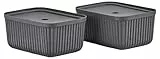 Zone Denmark Pulp Aufbewahrungsboxen mit Deckel – Boxen Aufbewahrung – Stabile Kisten aus 100% Recyclingmaterialien – 2 Stück – 32 x 23 x 15 cm – Schwarz