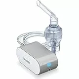 Beurer IH 58 Inhalator mit Kompressor-Drucklufttechnologie, leise, klein und leicht, zur Behandlung der oberen und unteren Atemwege mittels Verneblung von flüssigen Medikamenten