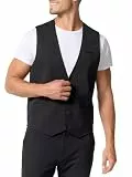 JEFF Herren JFEzra Weste mit Viskose-Anteil | Anzugweste Herrenweste Black, 50