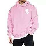 DKLOVIFU Kapuzenpullover Herren Hoodie Männer Rose Drucken Sweatshirt Streetwear Sweatjacke Langarm Blumendruck Kapuzenpulli Herbst Winter Freizeit Pullover mit Kordelzug Grafikdruck