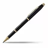 Cross Century II Rollerball (23-Karat-Goldplattiert, Schreibfarbe schwarz, Strichstärke M, inkl. Luxus Geschenkbox) Schwarz-Lack