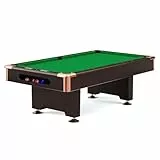 Automaten Hoffmann Billardtisch Club Pro III Nussbaum Dekor | Robuste Bauweise mit K-55 Bandenprofil | Ohne Münzung | Nivellierfüße, einfache Tuchbespannung, Indoor