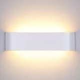 Lightess 16W Wandlampe Innen LED Wandleuchte Weiß Lampe Wand Flur Up and Down Leuchten Flach Bettleuchte Weiss IP44 Aluminium Treppenhuas Beleuchtung für Wohnzimmer Schlafzimmer Flur usw, Warmweiss