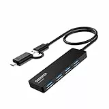 OBERSTER USB C Hub, 4-Port USB C Hub HDMI für iMac Pro,Xbox,Ps4,Dell, Notebook PC, Mobile HDD, Ultra-Slim USB Erweiterung Adapter 5Gbps Data Hub für MacBook Pro/Air