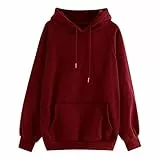 HANXIULIN Hoodie Hoodie Oversize Kapuzenpullover Baumwolle Pullover Langarm Sweatshirt Hoodies mit Tasche Streetwear Langarmshirt Herbst Winter Bekleidung Kaschmir Pullover Damen