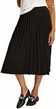 Tommy Hilfiger Damen Rock Fluid Pleated Pull On Midi Faltenrock, Schwarz (Black), 34