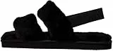 Calvin Klein Damen Slipper Home Velcro Fur Flauschig, Schwarz (Triple Black), 38