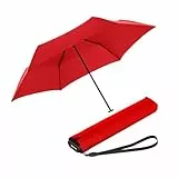 Knirps Taschenschirm Ultra US.050 Slim Manual – Ultra leicht und flach – Sturmfest – Windproof – 21 cm – Rot