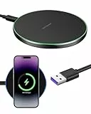 35W Induktives Ladegerät Ultra-Schnell, Kabellose Ladestation für iPhone 12-16, Samsung Galaxy S21-S24, Multischutz von Murata, LED-Anzeige, Aluminiumgehäuse, 20W Netzteil Inklusive