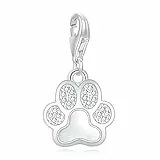 LaMenars Love Verschluss Charms 925 Silber für Frauen Familie Freundin Mutter Herz Anhänger Charm Geeignet für Armbänder & Halsketten Geburtstag Muttertag Geschenk (Hundepfote)