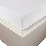Traumschloss Spannbetttuch »Premium Plus« Mako Baumwolle mit Lyocell & Elasthan | Edel-Jersey | wärmt im Winter & kühlt im Sommer | weiß | 180-200x200-220cm