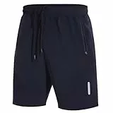 SIHOHAN Kurze Hosen Herren Sporthose Schnelltrocknend Sportbekleidung Jogginghose Sport Shorts mit Reißverschlusstasch Geeignet für Verschiedene Freizeit und Sport Gelegenheiten(Marineblau,XL)