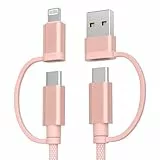 Basesailor Typ C Ladekabel für CarPlay und Android Auto,4 in 1 Multi USBC Kabel 1M,Universal Schnellladekabel mit USB A Adapter für Car KFZ Zigarettenanzünder Zigarettenstecker,Apple Car iPhone 17