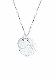 Elli Halskette Damen Plättchen Geo Organic Look in 925 Sterling Silber
