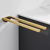 Auralum Handtuchhalter ohne Bohren/mit Bohren,2-in-1 Handtuchstange Edelstahl Kann 5 KG Tragen,Handtuchhalter Wand 42CM,Zweiarmig Handtuchhalter für Bad, Küche, Sauna - Chrom, Gebürstet