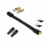 Premium X Sat Fensterdurchführung 2X F-Stecker 2X Gummitüllen Flachkabel Set DVB-C DVB-T extra Flach 26cm schwarz 2X Klebepads