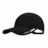 PivotWing Cap Herren Damen Schnelltrocknend Leicht Atmungsaktiv Basecap Polyester Weiche Krone Dünn Kappe BequemVerstellbar Schweißableitend Mütze Outdoor Sport Ausrüstung, Schwarz 56