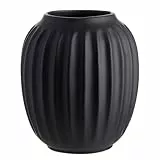 BUTLERS (4 Stück Blumenvase LIV Schwarze Keramik Vase Ø 12,5cm und 14cm hoch | Vintage Deko-Vase für Pampasgras und Trockenblumen | Vase für Tischdeko oder als Buchvase