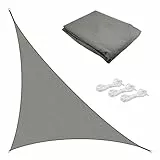 TTL Garden 3,2x3,2x4,5m Sonnensegel Dreieck rechtwinklig anthrazit - Premium Polyester 300D 160g/m² 93% Abschattung - Sonnenschutz & Wetterschutz für Garten, Balkon & Terrasse, mit 3X Schnur 1,5m