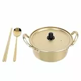 YARNOW Binauraler Ramen Topf 9' Aluminium Nudeltopf Mit Deckel Für Koreanische Instantnudeln Kochen Und Erwärmen Leicht Zu Reinigen Suppentopf Für Küche