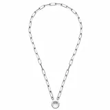 LEONARDO JEWELS BY JEWELS BY Halskette Clip & Mix Estrella • Paperclip-Kette aus silberbenem Edelstahl • aus ovalen Ketten-Gliedern im Chunky-Look • 45 cm Länge • Geschenk Damen Schmuck • 019746
