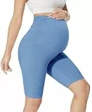 QGGQDD Kurze Umstandsleggings Damen Umstands Radlerhose Umstandshose Kurz Schwangerschaft Für Schwangere(Hellblau,Medium)