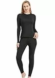 UNIQUEBELLA Damen Thermo-unterwäsche Set, Thermoshirt Damen Langarm, Skiunterwäsche Winter Funktionsunterwäsche Set, Winter Thermo Base Layer für Alltag für Skifahren Wandern Joggen Sport