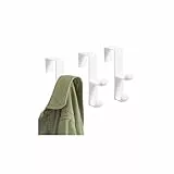 InterDesign iDesign Über die Tür Doppelhaken aus Kunststoff für Mäntel, Jacken, Hüte, Bademäntel, Handtücher, ideal für Badezimmer, Schlafzimmer, Schlamm, Weiß, Set of 3, 3