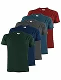 ALPIDEX Herren T-Shirts 5er Set Rundhals einfarbig S M L XL XXL 3XL 4XL 5XL, Größe:4XL, Farbe:Earth