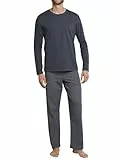 Schiesser Herren Lang - Nightwear Set Zweiteiliger Schlafanzug, Anthrazit_159633, 110 EU