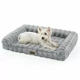 COZY KISS Kunstfell Hundebett aus Orthopädisches, Hundebett Grosse Hunde, Sofa mit Hochstützendem Schaumstoffpolster und Wasserdichtem Bezug, rutschfest, Weich, Warm, Waschbar, U-förmig Größe L