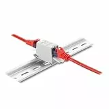 Delock Rj45 Kupplung Cat.6A Buchse Zu Buchse Mit Staubschutzklappe Für Hutschienen Montage Geschirmt Grau/Weiß