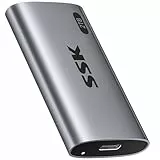 SSK Externe SSD 2TB, USB 3.2 Gen2 Portable SSD, bis zu 550 MB/s, Externe Festplatte mit USB C&A 2 in 1 Kabel, External Solid State Drive für iPhone 16/15/17-Serie/Android/Windows/Mac/Laptop/PC/XBOX