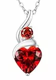 LOUISA SECRET Kette Damen Infinity Herz Anhänger,Geburtsstein Flamme des Herzens Halskette für Damen Valentinstag Weihnachten Geburtstag Schmuck Geschenk für Frauen Mama Frau