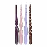 BUTLERS 4er-Set Kerzen Paraffin 29 cm Höhe- TWISTED - Stabkerzen Set verschiedene Designs | Tafelkerzen gedreht & Spitzkerzen für Tischdeko