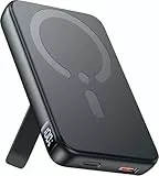 Powerbank für Magsafe, 12000mAh Magnetische Power Bank, PD 22.5W USB-A Ausgabe, Kabelloses Tragbares Ladegerät mit Typ-C-Eingang und Ausgang, LED-Anzeige für iPhone 17/16/15/14/13/12 Serie