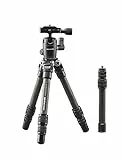 CULLMANN - 56814 - CARVAO 816TCS - Reisestativ aus Carbon - Max. 70,5cm Auszugshöhe - Packmaß 27cm - Tragfähigkeit 4kg - Gewicht 445g - Schwarz