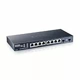 Zyxel Netzwerk Switch 8 Port | Smart Managed LAN Splitter | 8X 2.5GbE RJ-45 + 2X 10G SFP+ Ports | Lüfterlos Design | Hybrid Cloud Modus | Desktop oder Wand Montage, Kit im Lieferumfang | XMG1915-10E