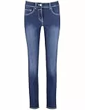 Gerry Weber Damen 5-Pocket Jeans SOL꞉INE BEST4ME Slim Fit unifarben reguläre Länge Blue Denim with use 40